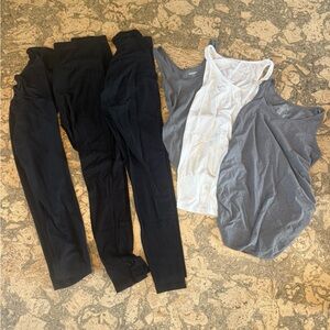 Black maternity leggings/tanks